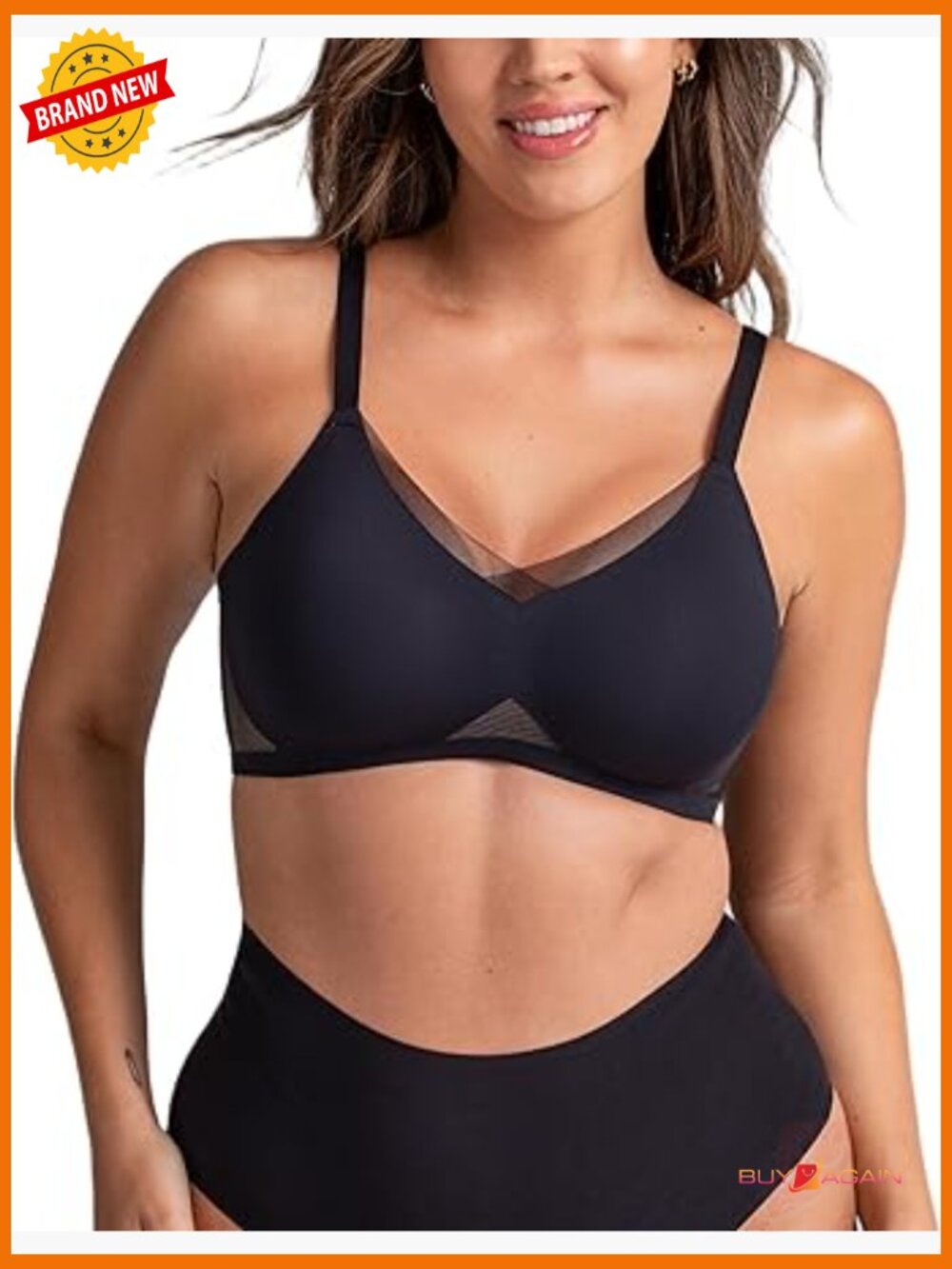 Wireless Crossover Bra, No Underwire, Removable Pads, 4-Way Stretch